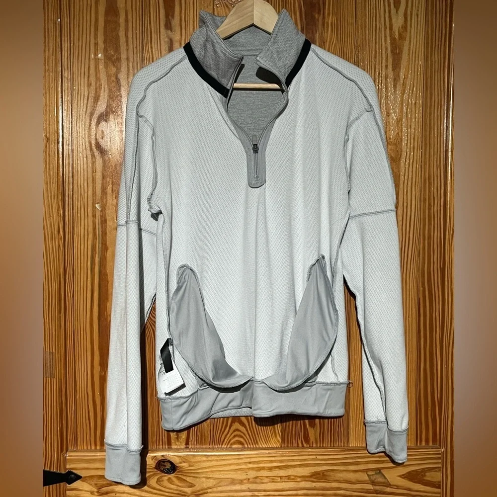 Adidas Men's Small Quarter Zip Gray Medium-Weight Golf Training Pullover